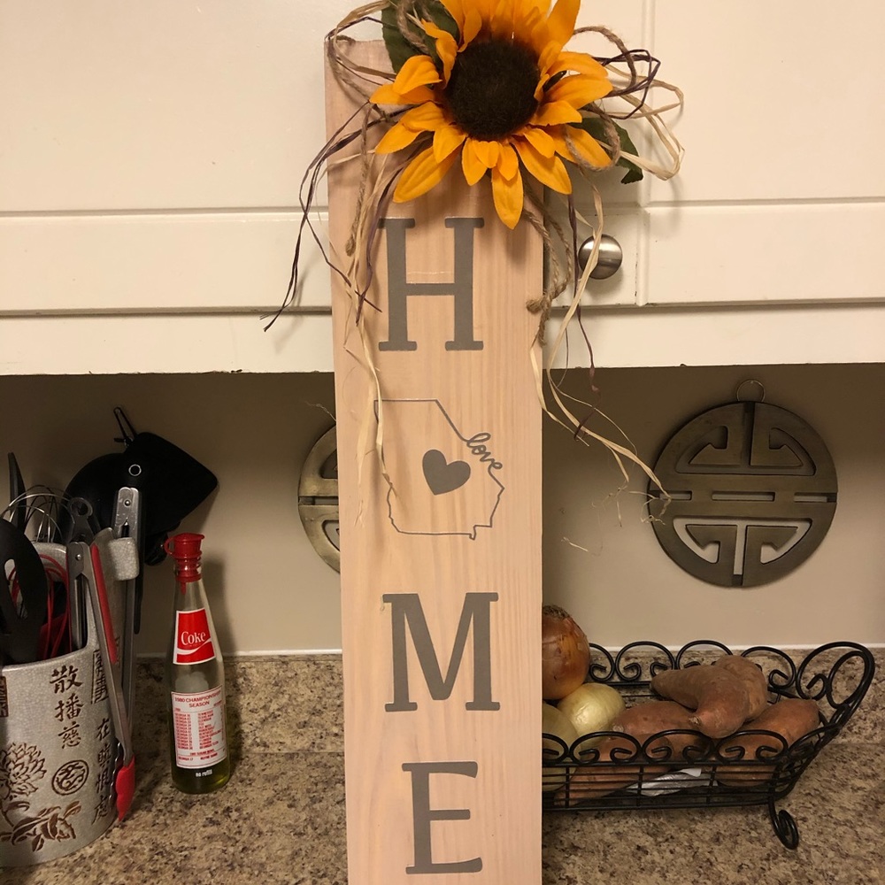 Georgia HOME Sunflower Sign Decor
